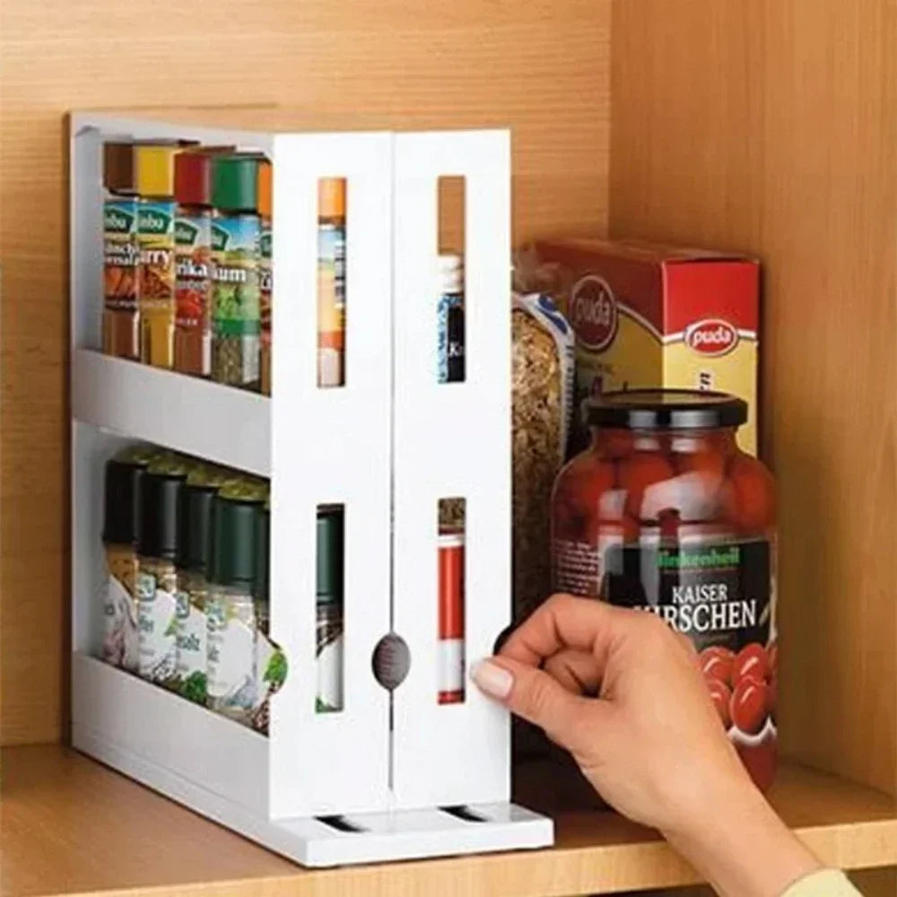 2-Tier Rotating Spice Organizer Rack