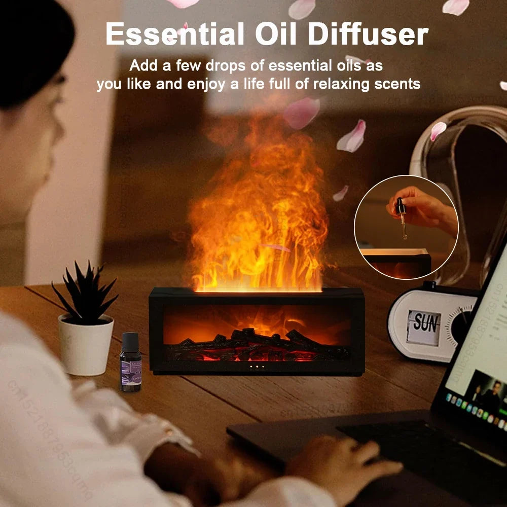 Flame Air Humidifier Essential Oil Diffuser