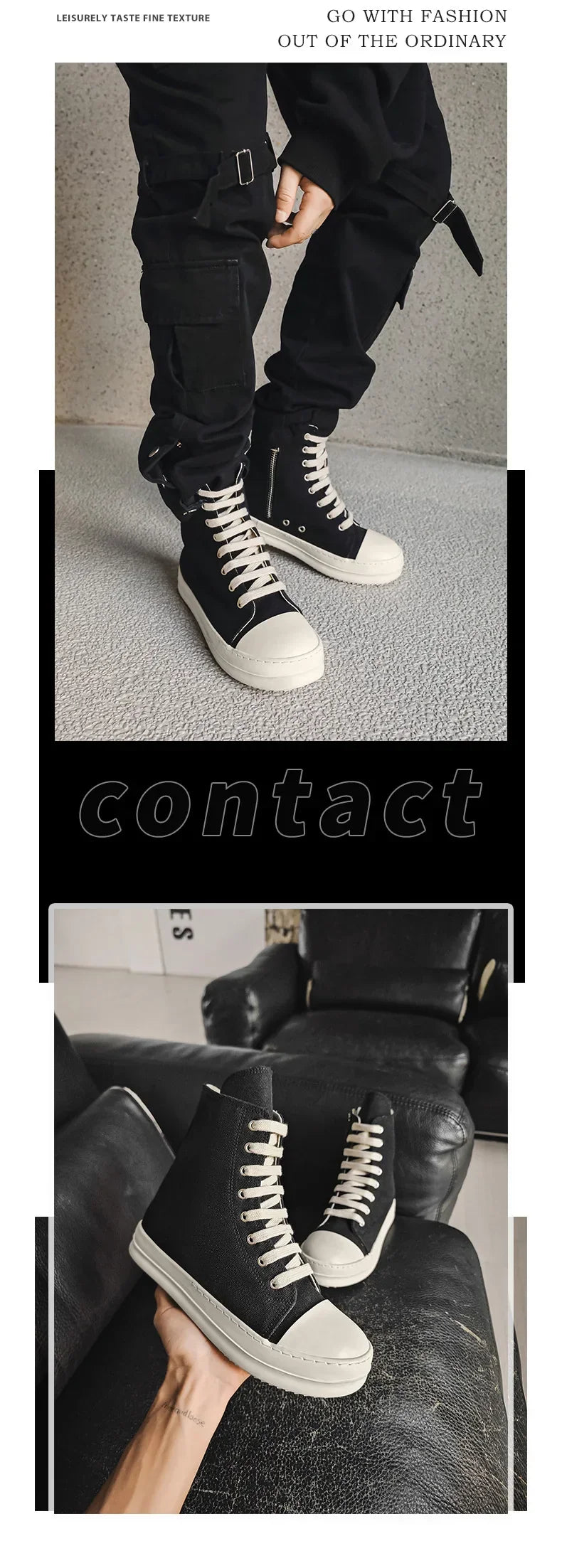 Casual Canvas Lace-Up Thick Sole Fashion Shoes