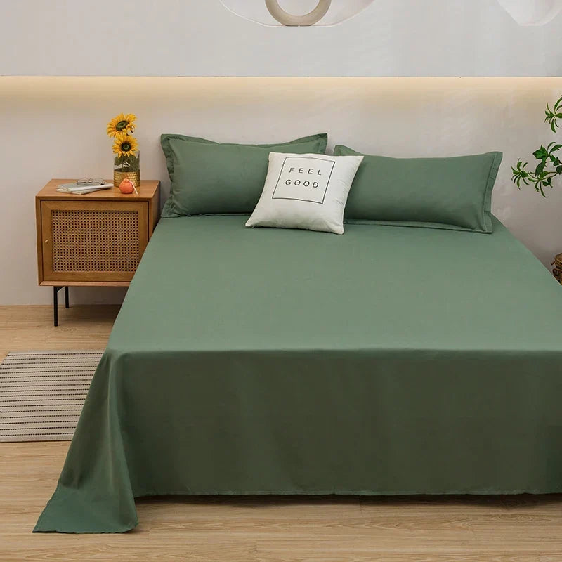 Soft Solid Color Flat Bedsheet – Single, Double, Queen & King Size