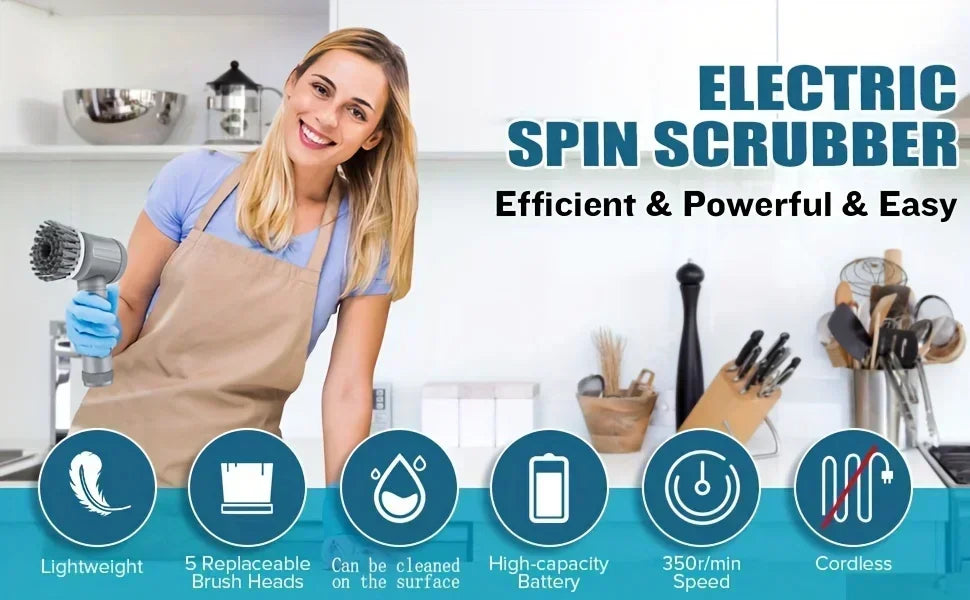 Electric Spin Scrubber Cleaning Brush
