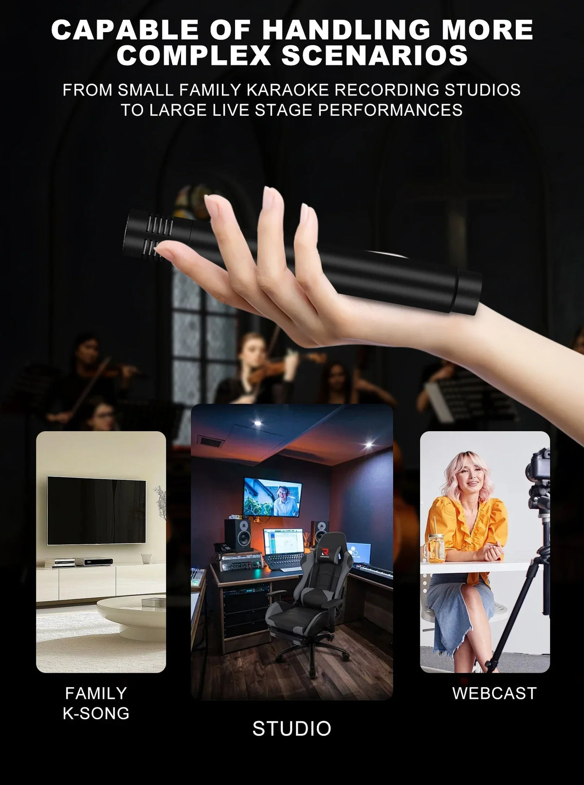 C02 Champagne Colored Metal Condenser Microphone