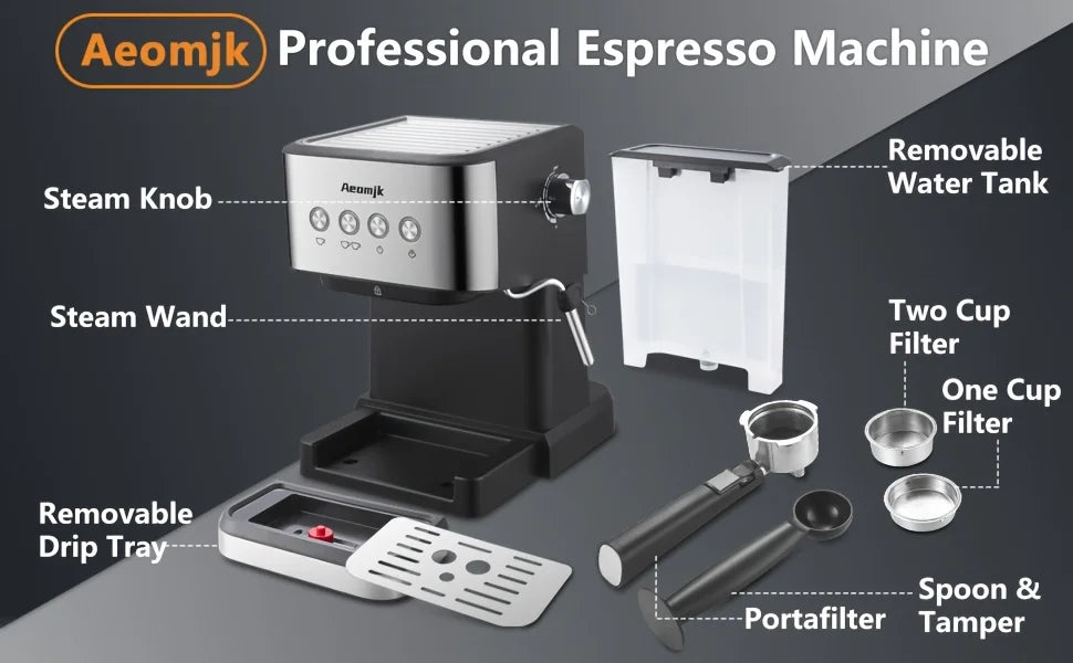 Aeomjk 20 Bar Semi-Automatic Espresso Machine