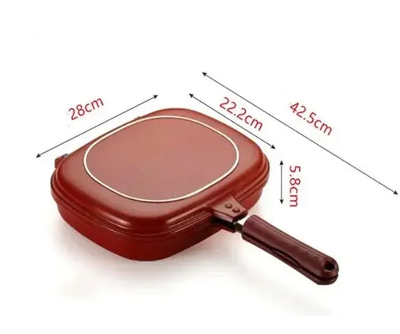 32CM/28CM Frying Pan Non-Stick Double-Sided Barbecue Cooking Tool Stable Durable And Reliable Cookware Suitable For Home Outdoor