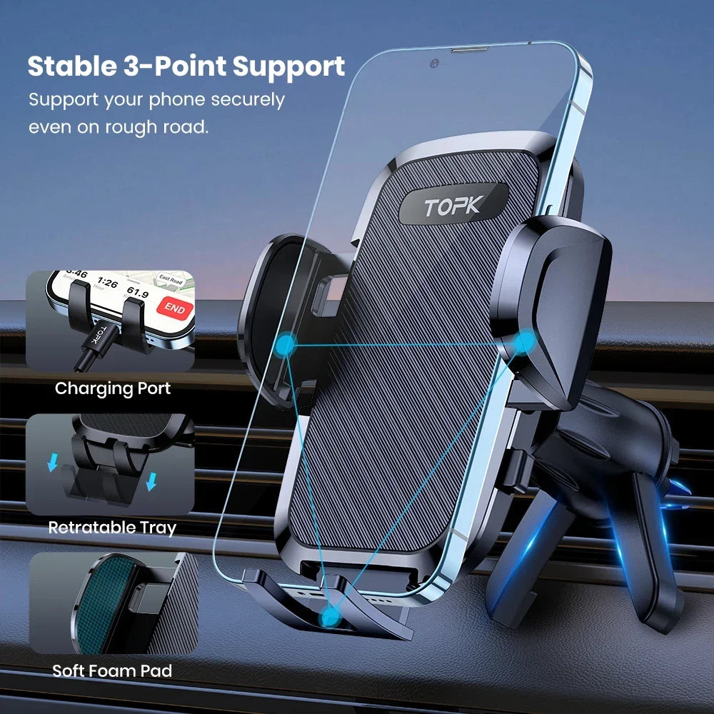 TOPK Universal Car Bracket Gravity Phone Holder