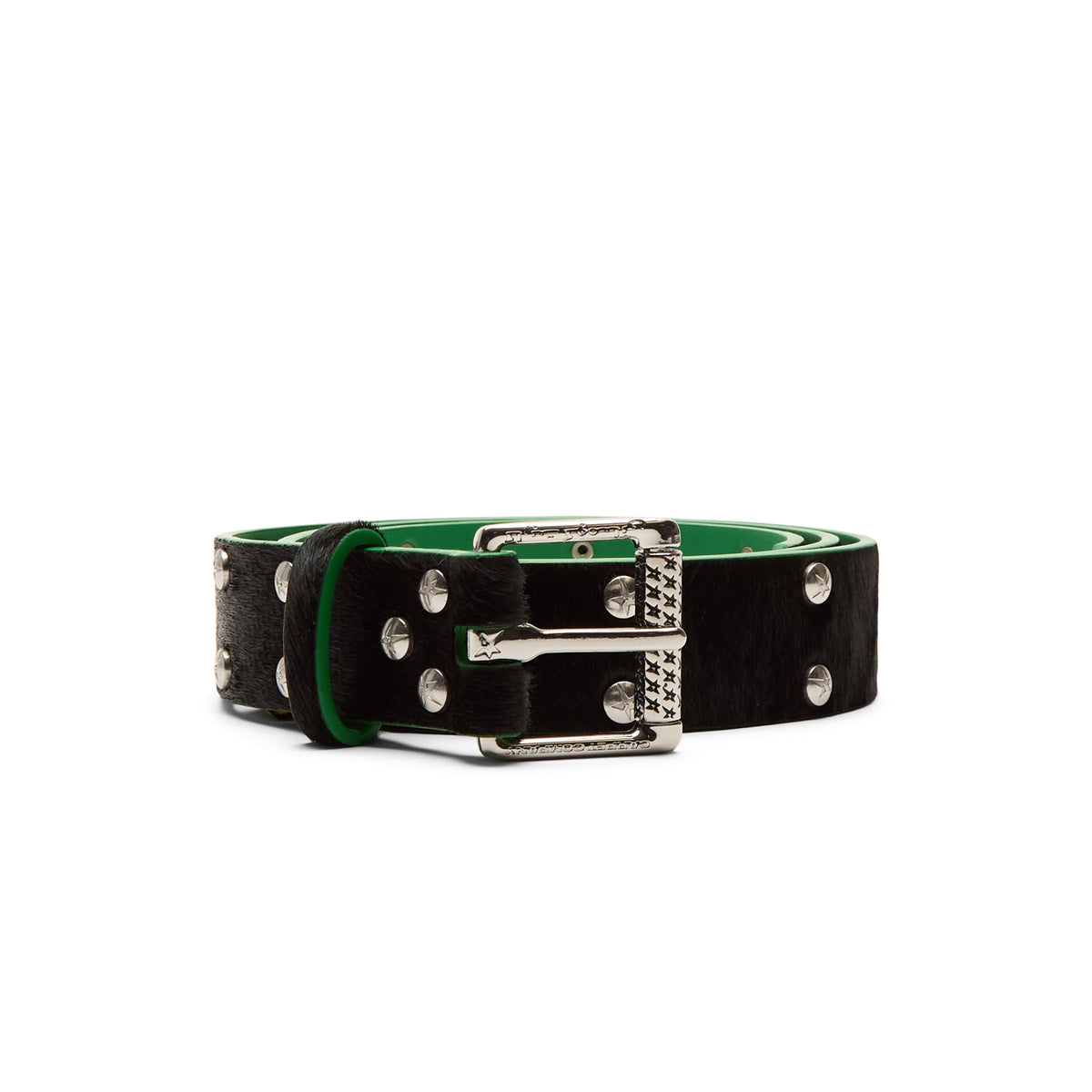 Carpet Company Pony Hair Studded Belt (Black)