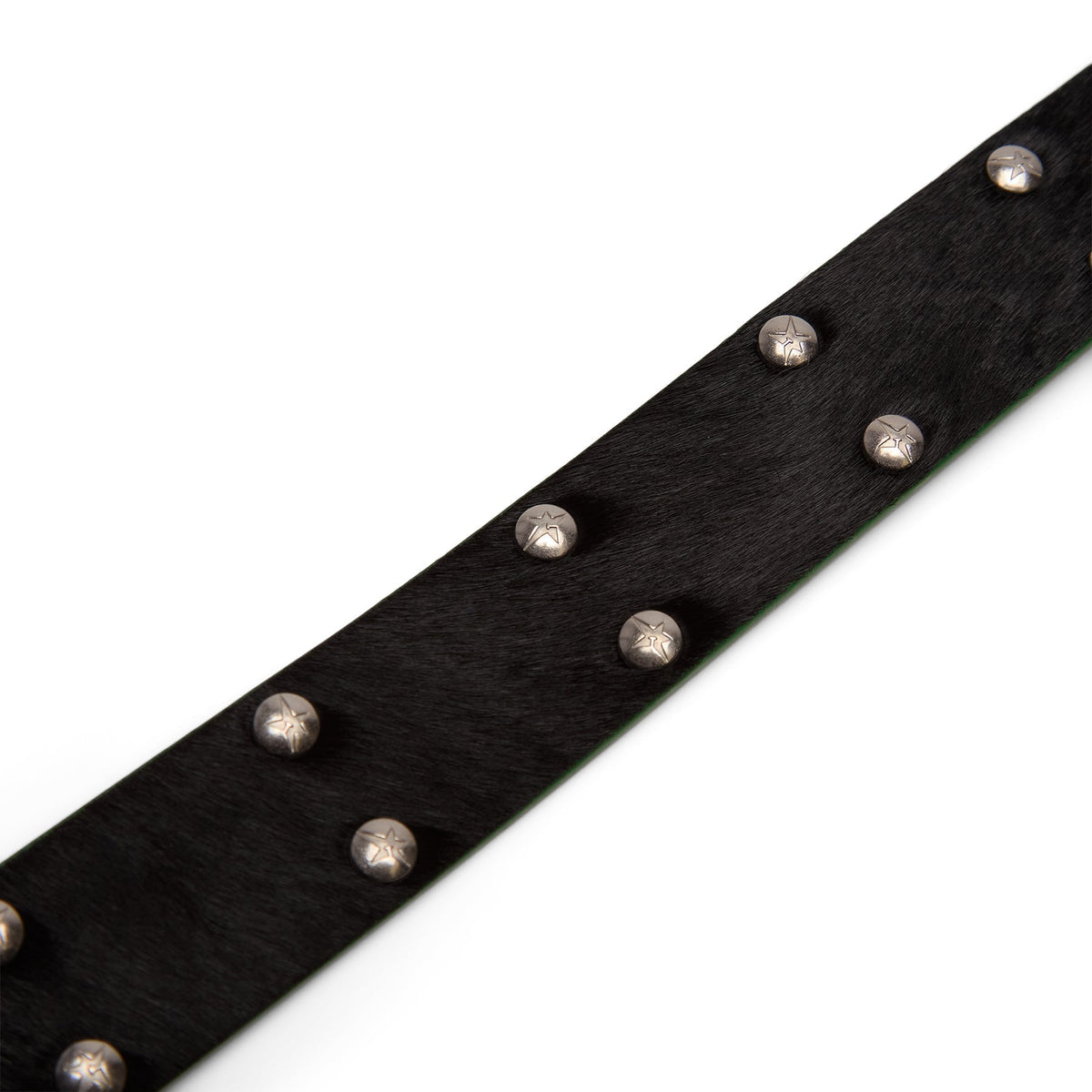 Carpet Company Pony Hair Studded Belt (Black)