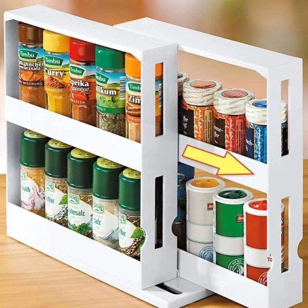 2-Tier Rotating Spice Organizer Rack
