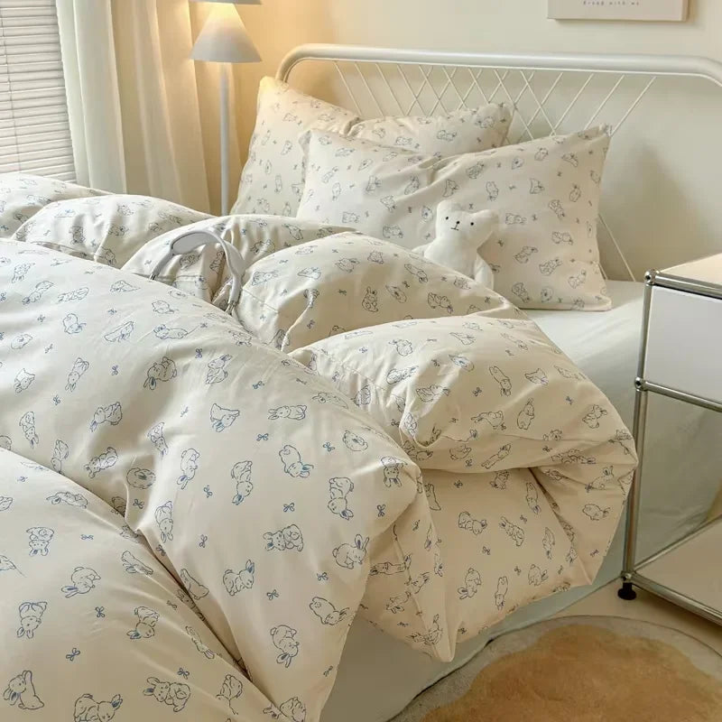 Queen Reactive Printed Bedding Set