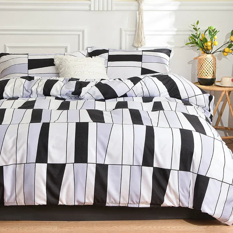 Black Marble Duvet Cover Set