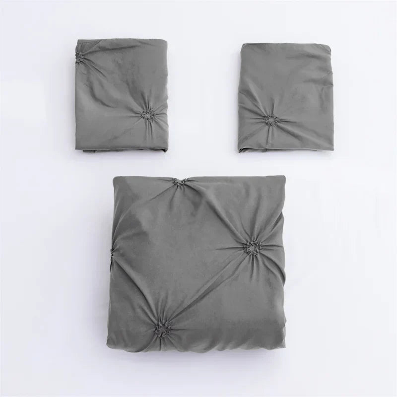 3-Piece Gray Queen Duvet Cover & Pillowcases
