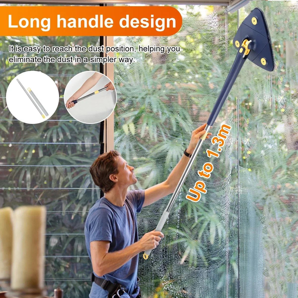 Telescopic Triangle Mop 360° Rotatable