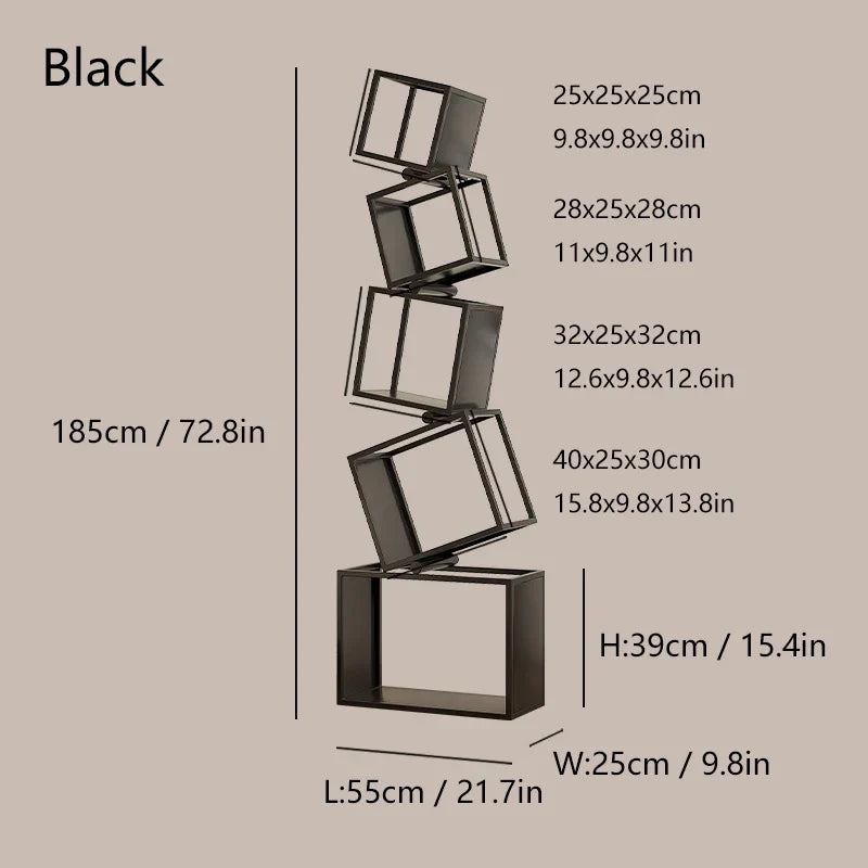 5-Layer Foldable Grid Bookshelf