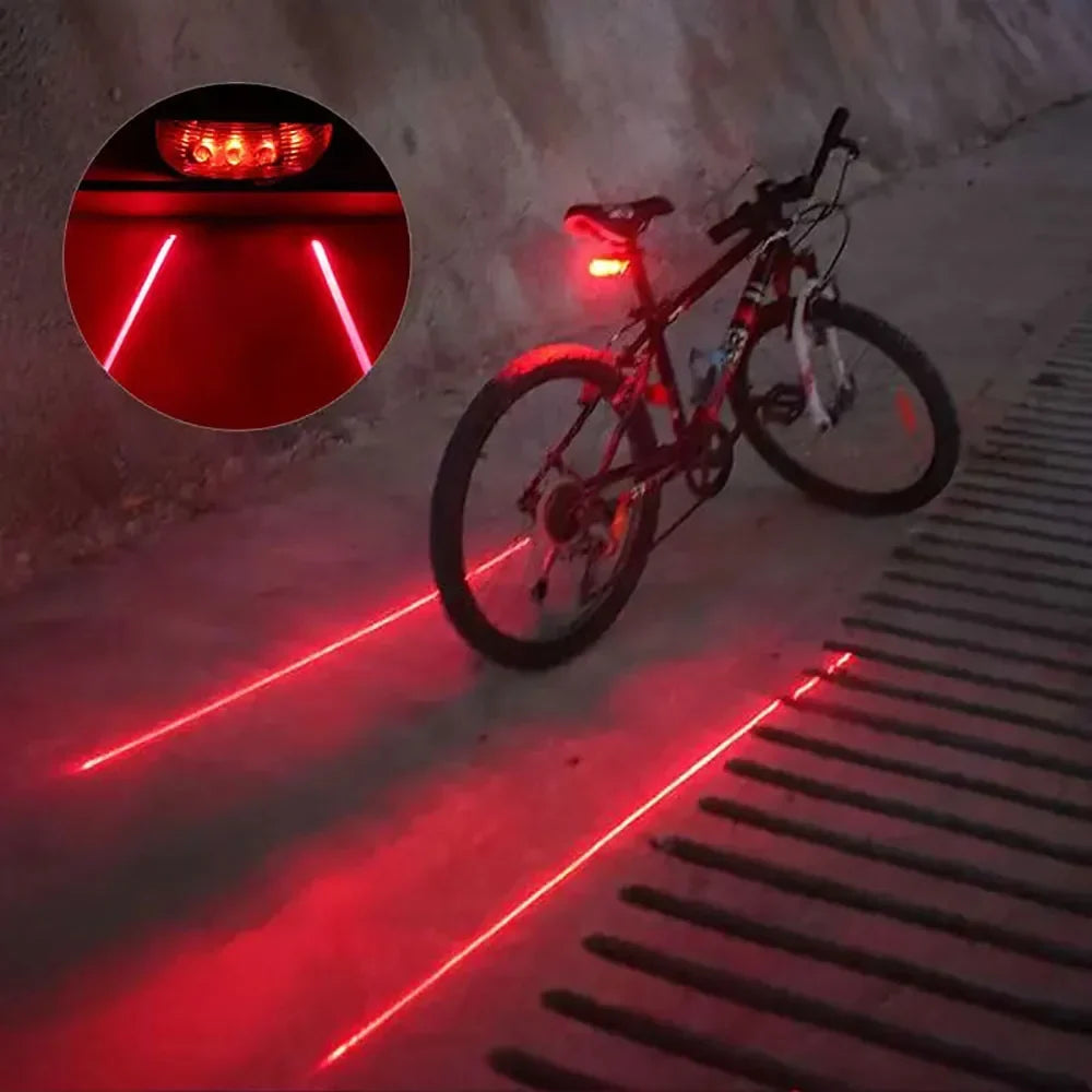 5 LED Bicycle Tail Light with Laser Safety Beam