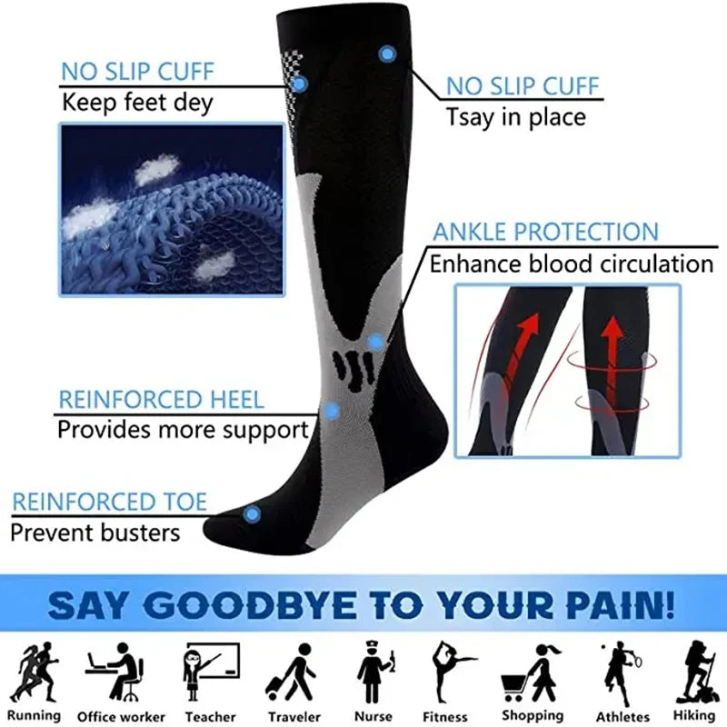 Supportive Long Socks for Sports, Travel &amp; Everyday Comfort