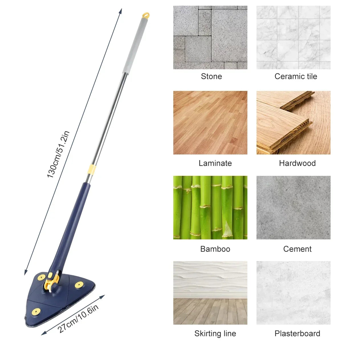 Telescopic Triangle Mop 360° Rotatable