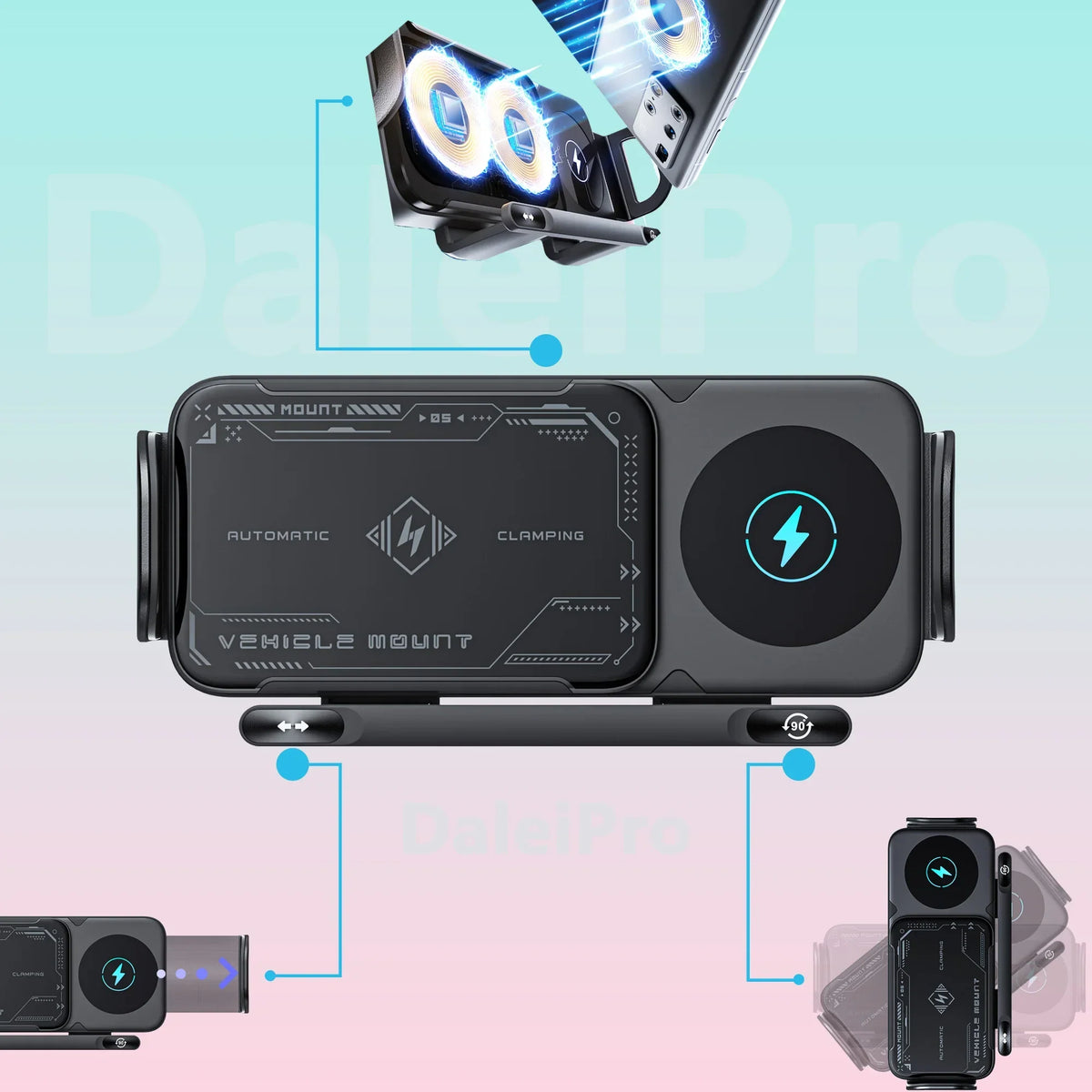 Foldable Wireless Car Phone Holder