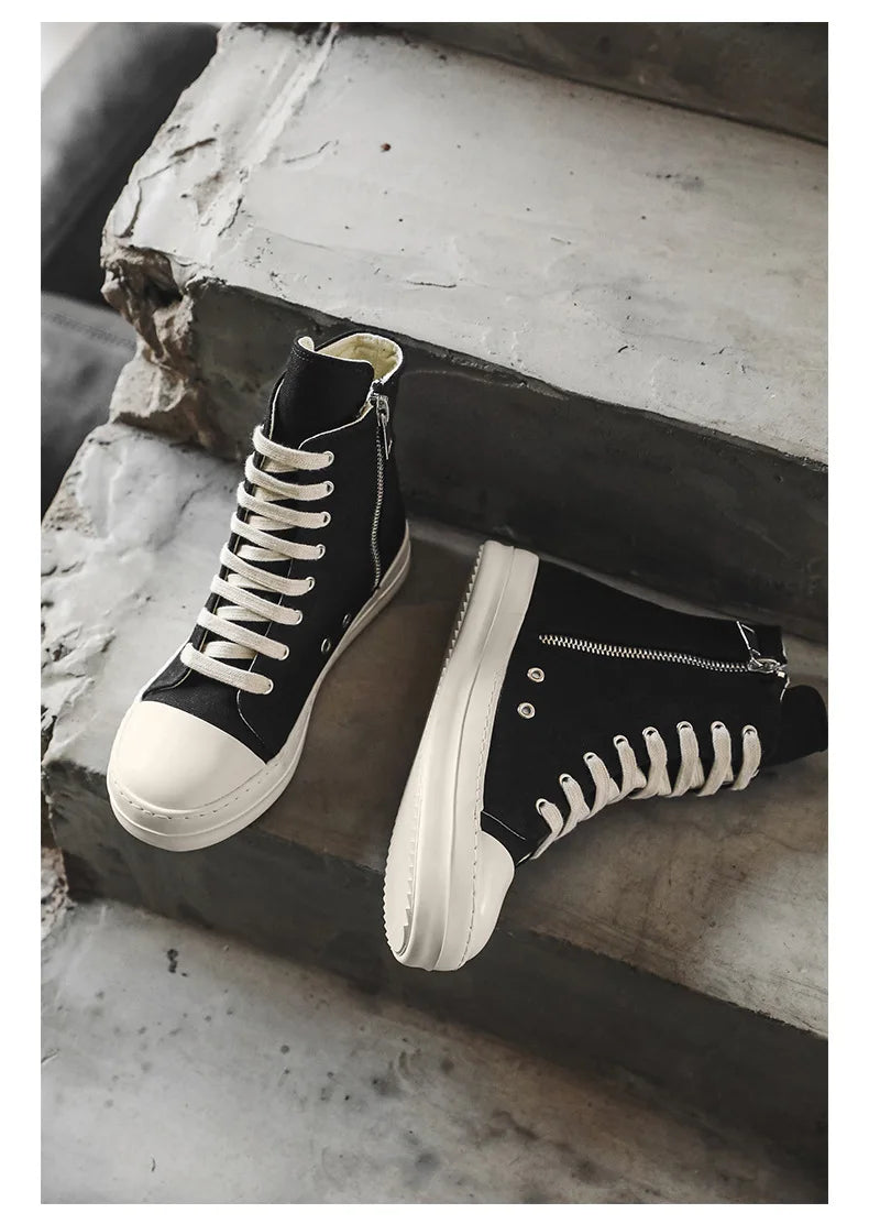 Casual Canvas Lace-Up Thick Sole Fashion Shoes