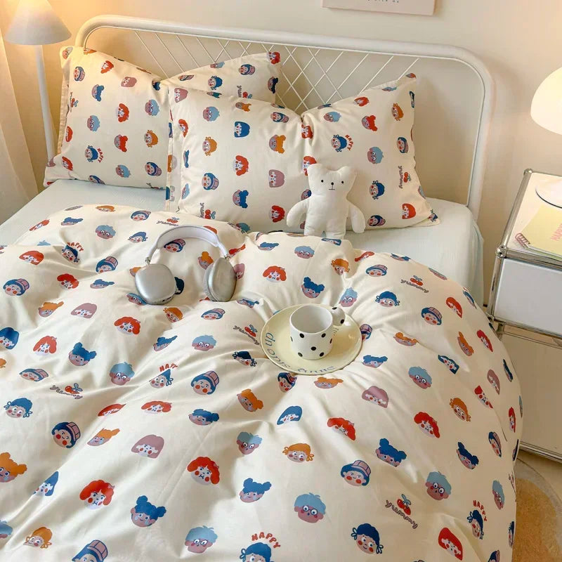 Queen Reactive Printed Bedding Set