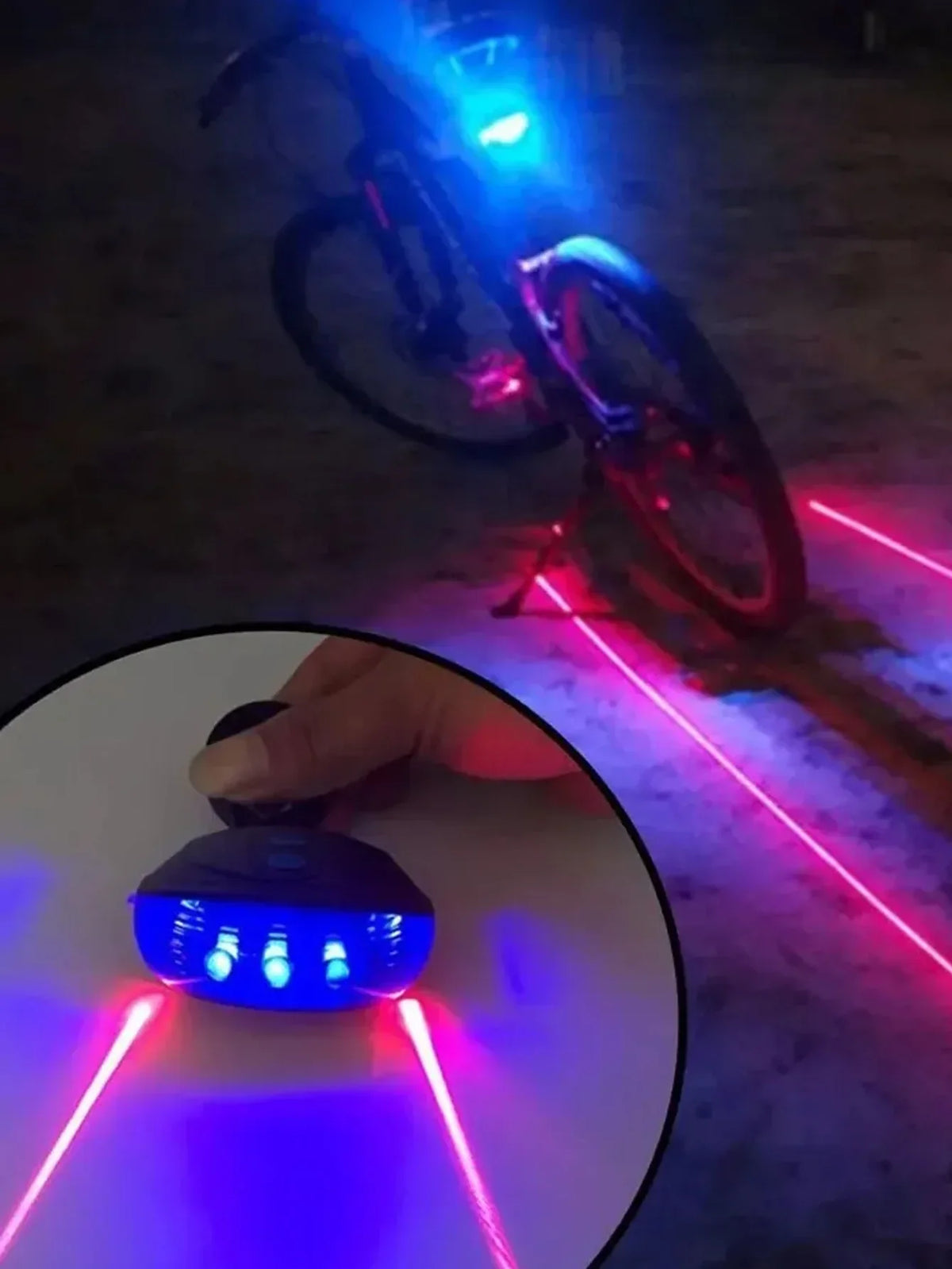 5 LED Bicycle Tail Light with Laser Safety Beam