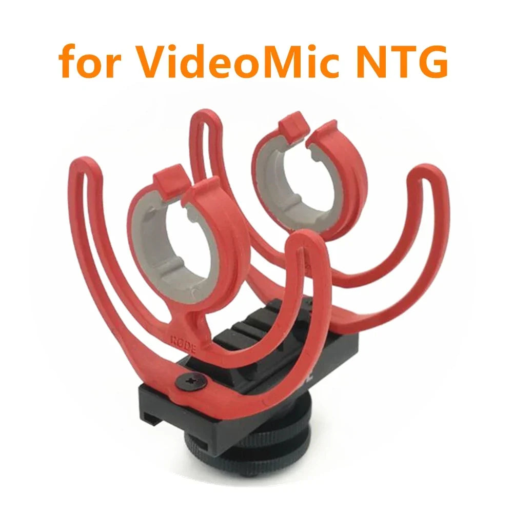 Cold Shoe Microphone Clamp Clip Shockproof Tripod Mount Adapter