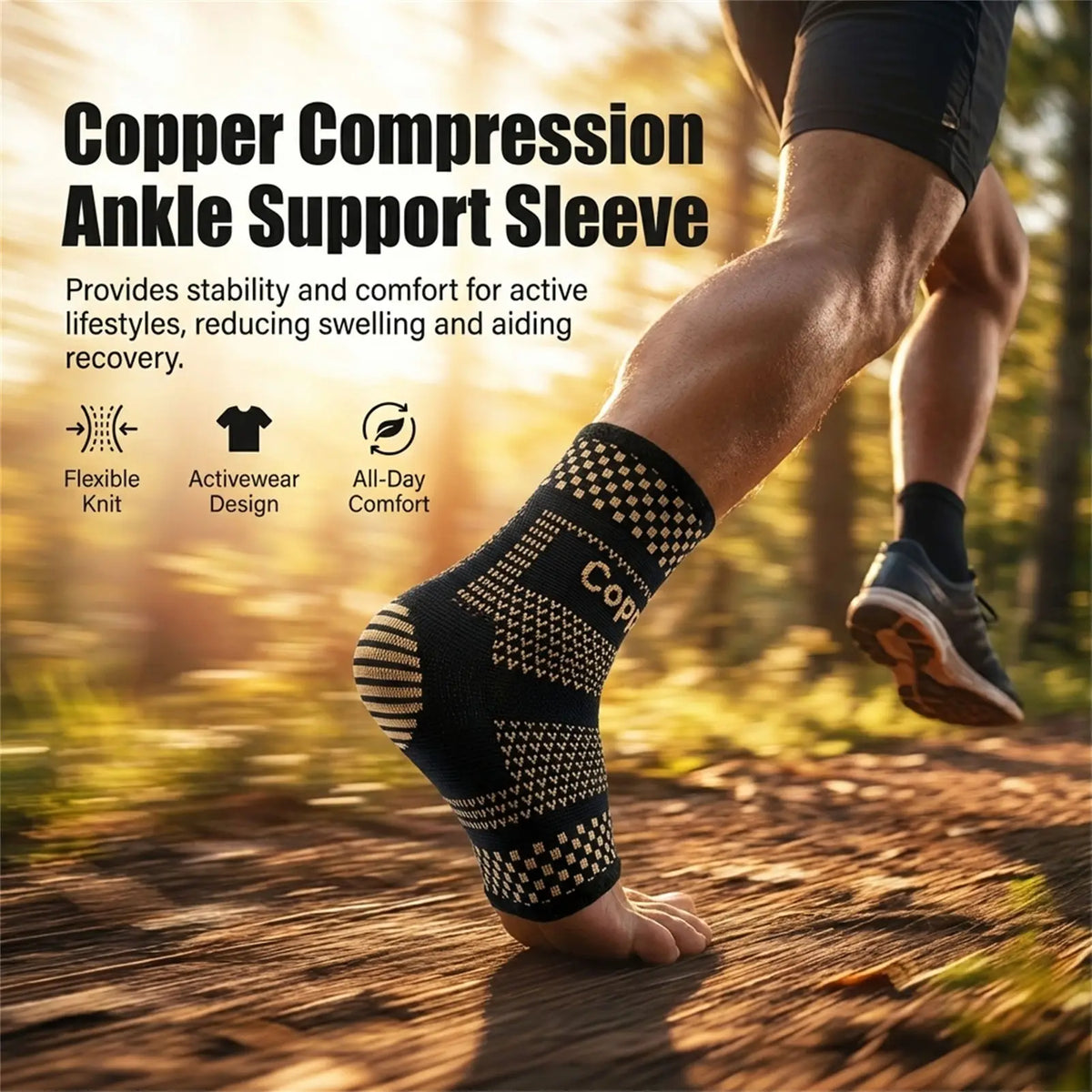 Copper Ankle Compression Sleeve