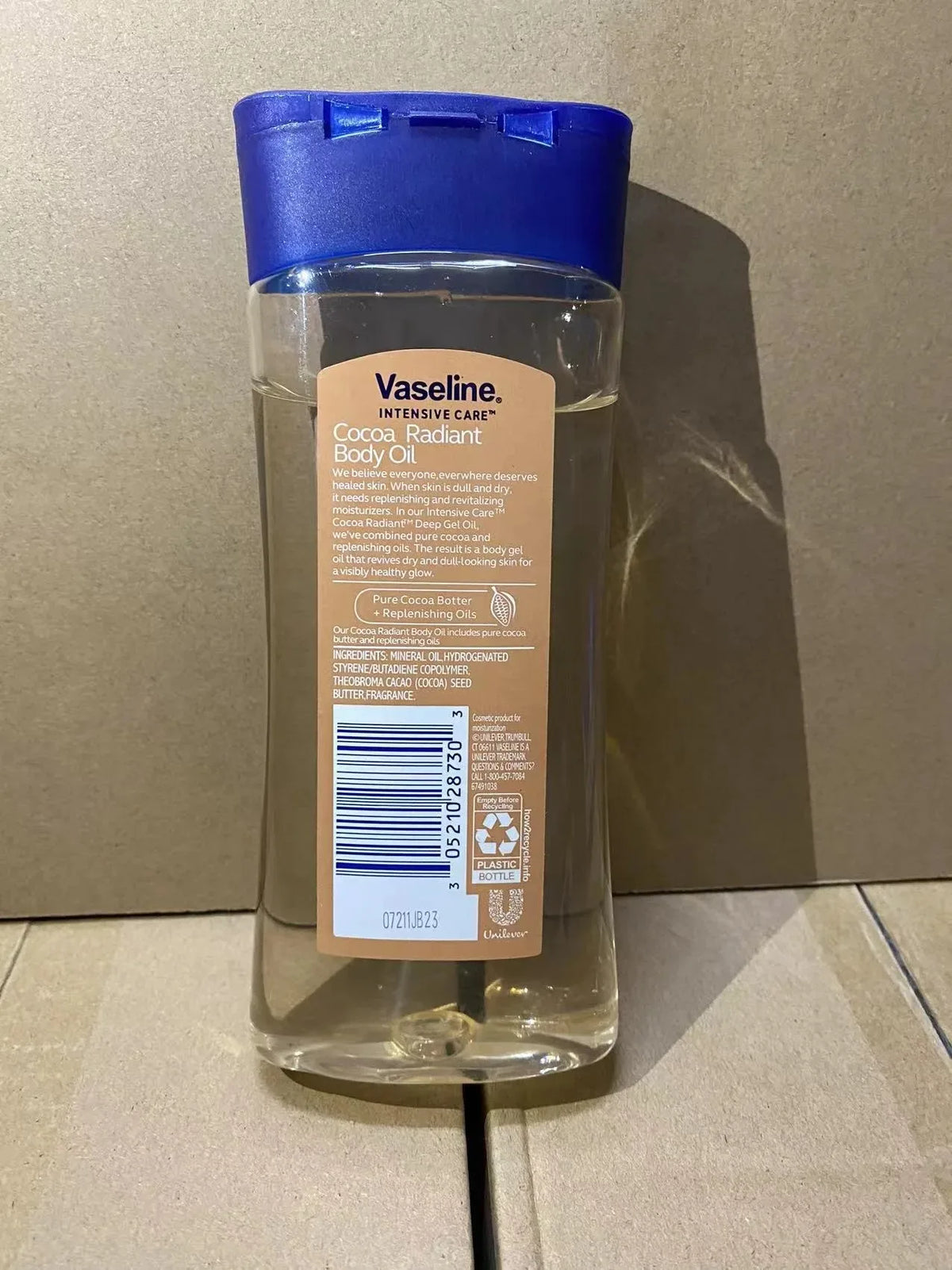 Long-lasting Moisturizing Vaseline Cocoa Body Oil 200ml