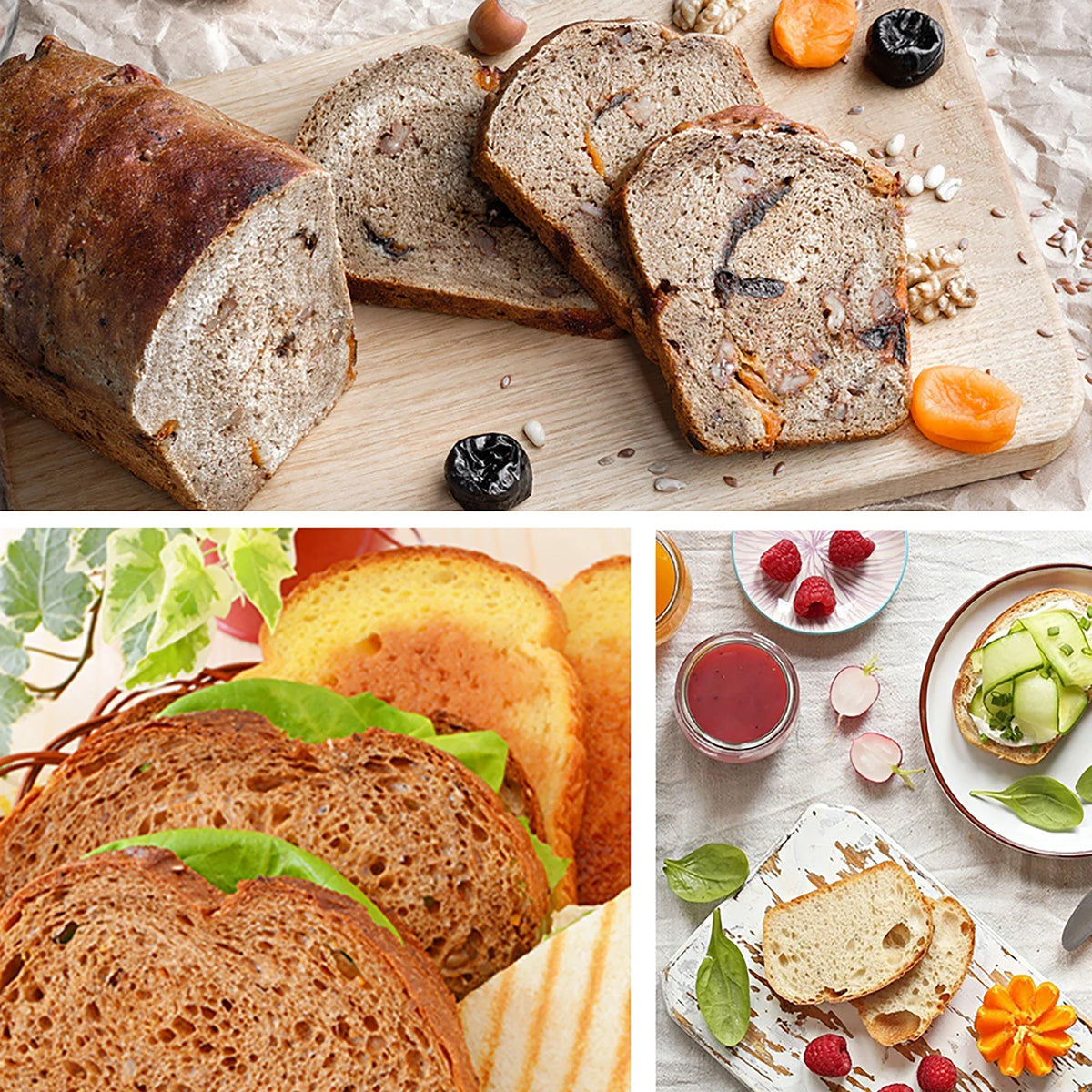 1.5kg Automatic Bread Machine 850w Programmable Bread Maker 15-hour Pre-set Timer Control Panel With Lcd Display Sonifer