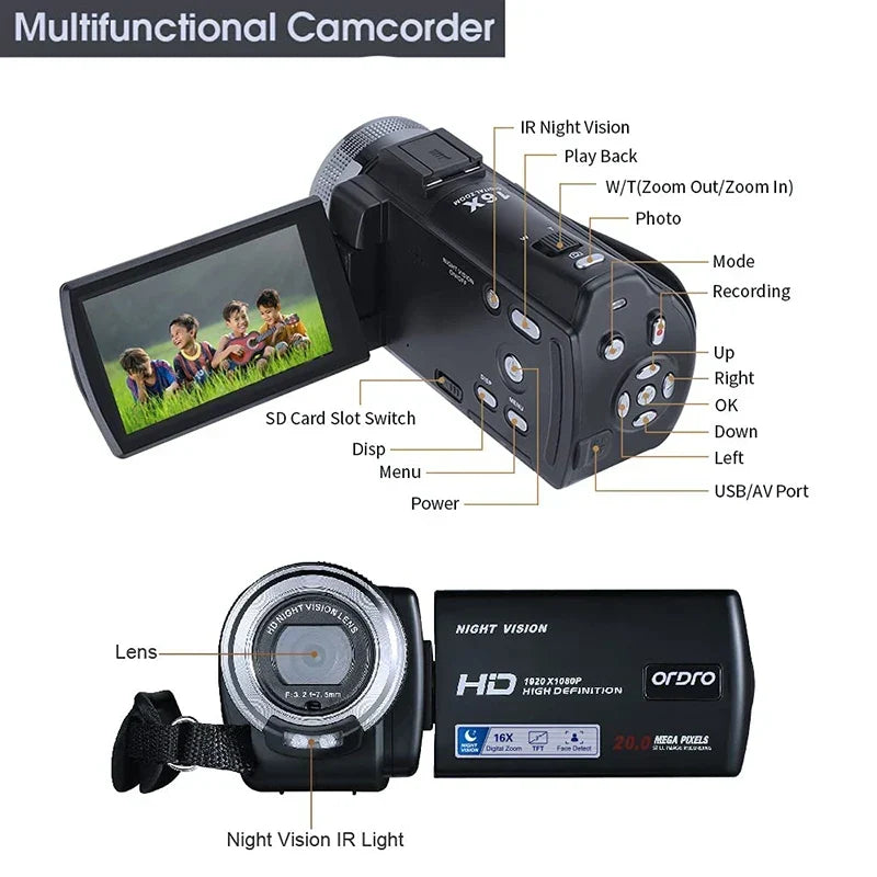 Ordro V12 Vlogging Camera