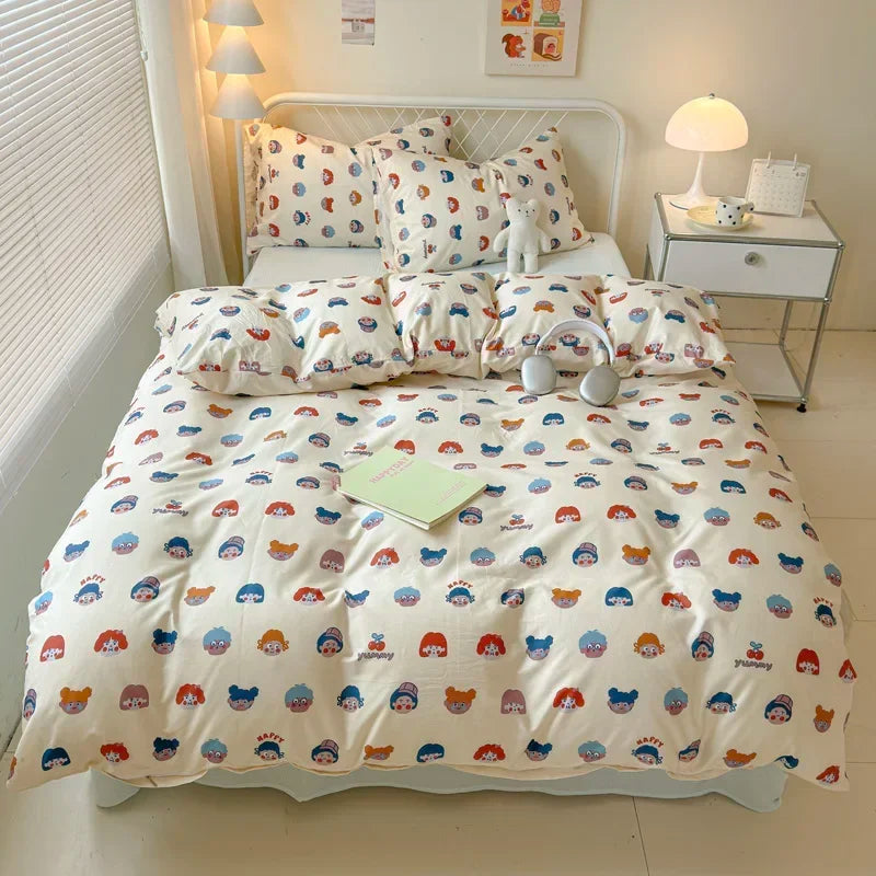 Queen Reactive Printed Bedding Set