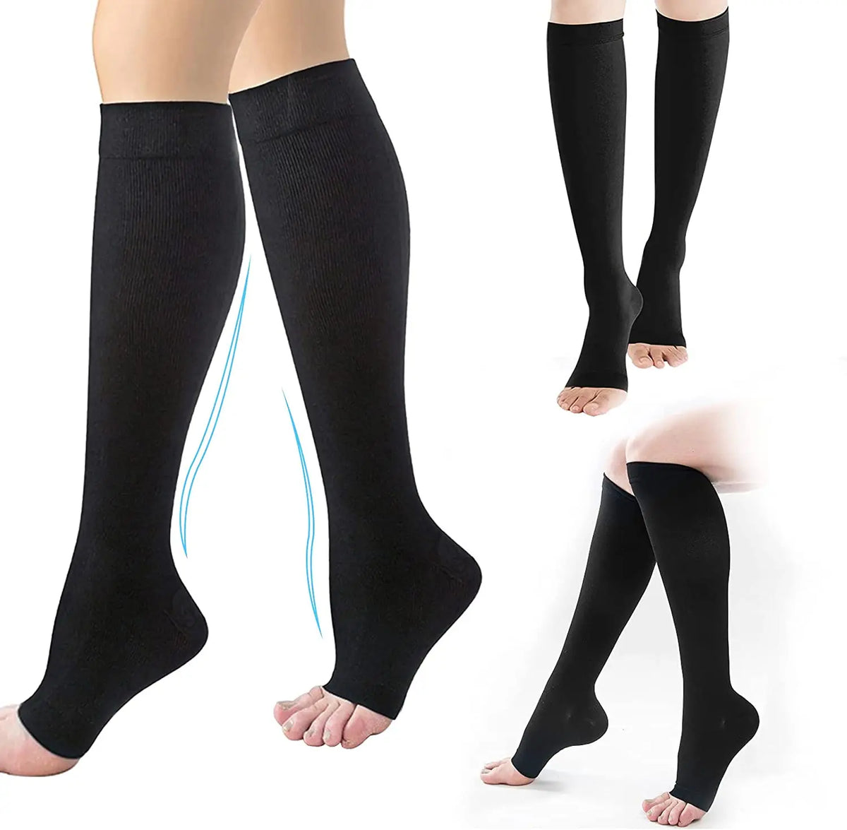 Toeless Support Compression Socks S–XXL