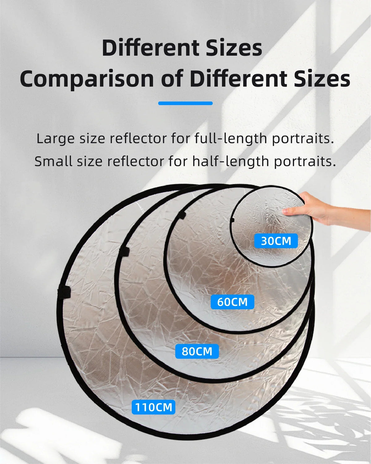 RF01 5-in-1 Collapsible Round Photography Reflector