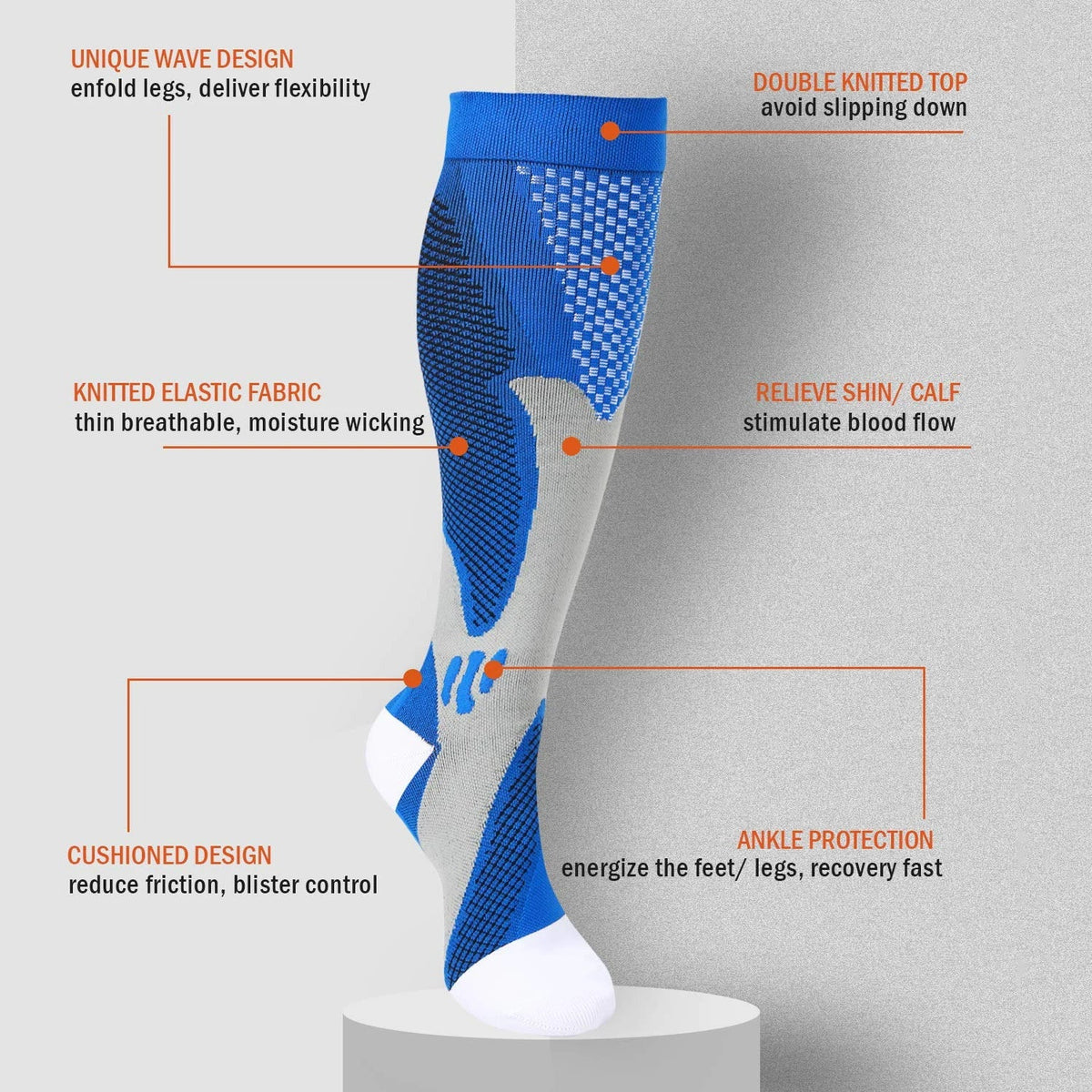Long Sports & Travel Unisex Compression Socks