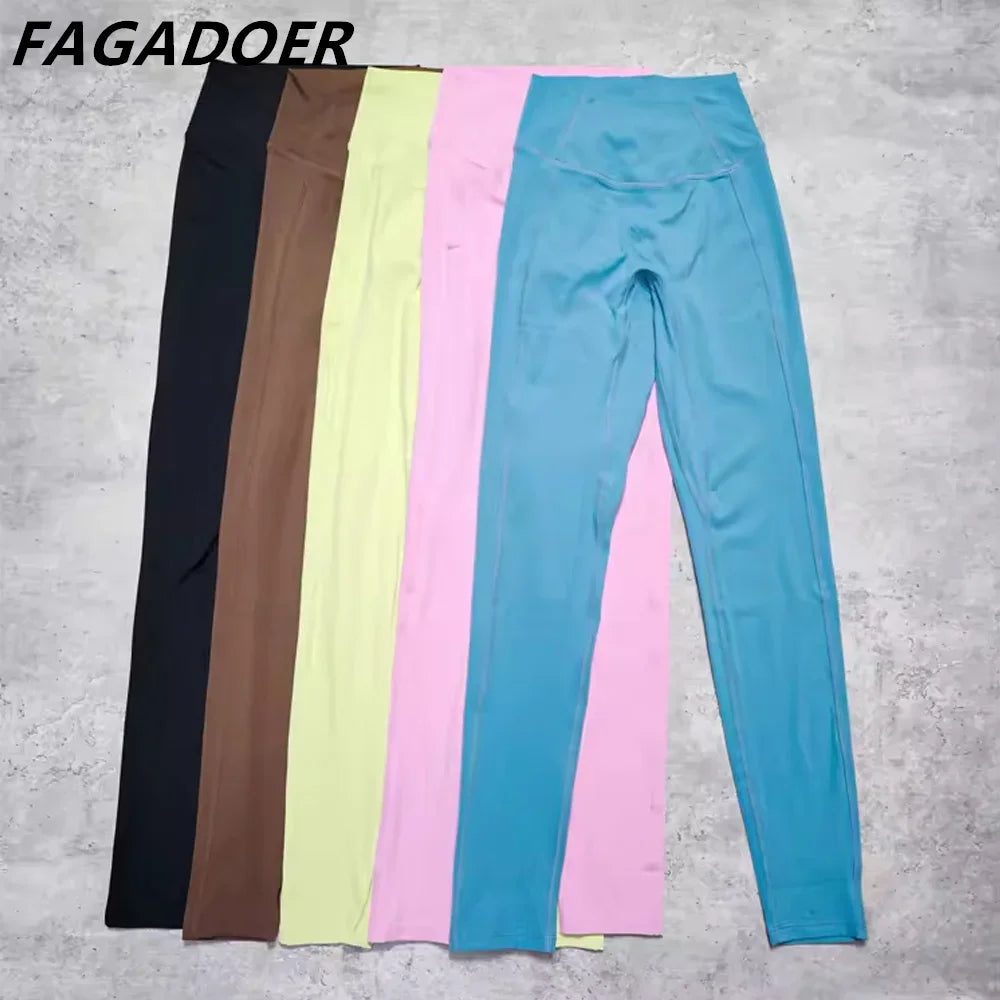 FAGADOER Candy Color 2-Piece Sporty Tracksuit