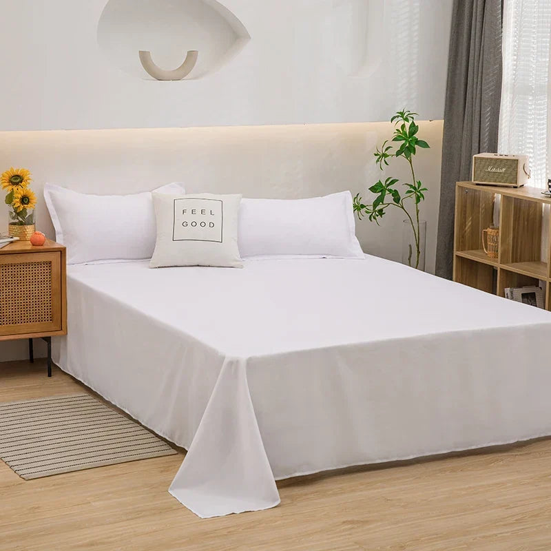 Soft Solid Color Flat Bedsheet – Single, Double, Queen & King Size