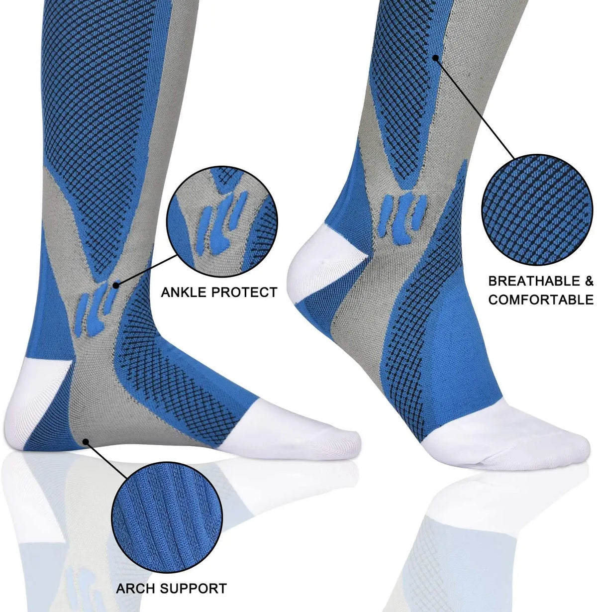 Long Sports & Travel Unisex Compression Socks