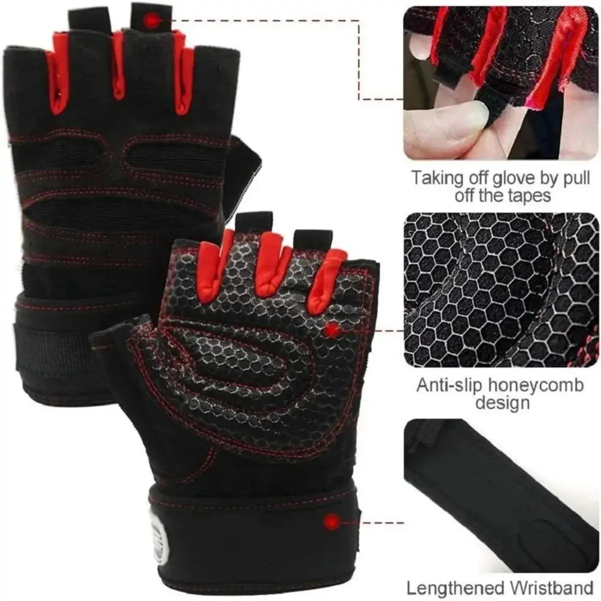 Weight Lifting Wristband Gloves