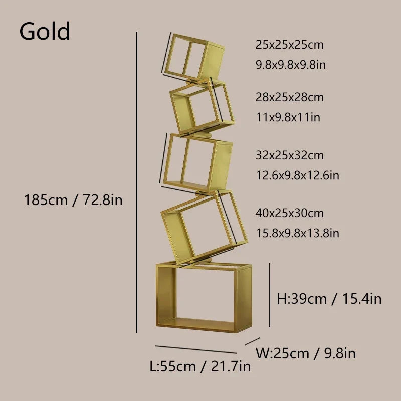 5-Layer Foldable Grid Bookshelf