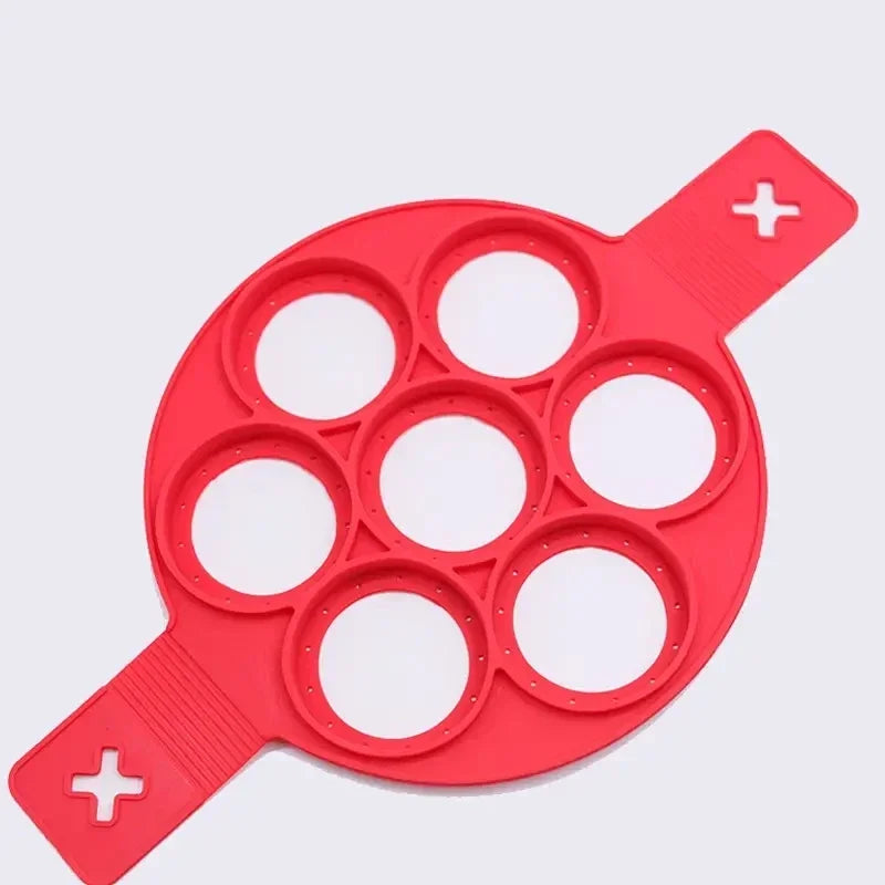 Silicone 7-hole Circular Frying Pan Breakfast Pancake Mold DIY Baking Tool
