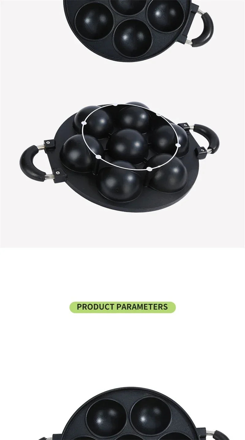7 Hole Cake Cooking Pan Cast Iron Omelette Pan Non-stick Cooking Pot Breakfast Egg Cooking Pie Cake Mold Cookware Kitchenware
