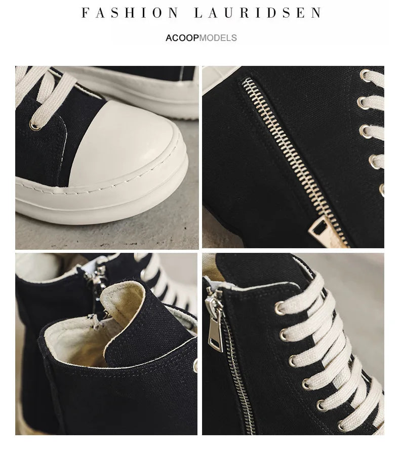 Casual Canvas Lace-Up Thick Sole Fashion Shoes