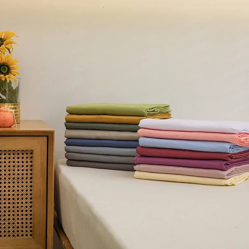 Soft Solid Color Flat Bedsheet – Single, Double, Queen & King Size