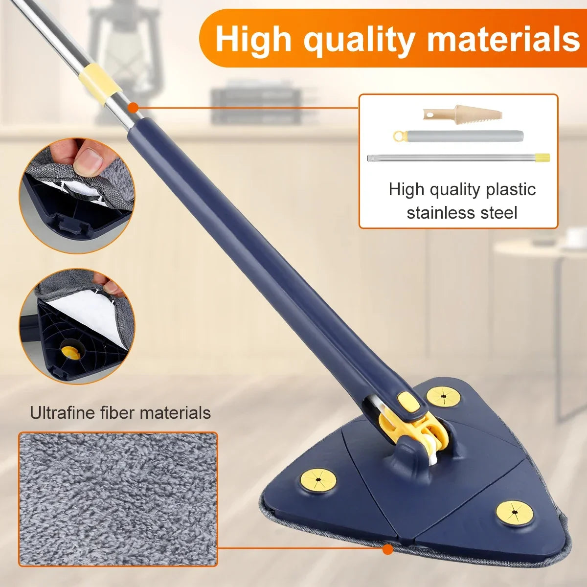 Telescopic Triangle Mop 360° Rotatable