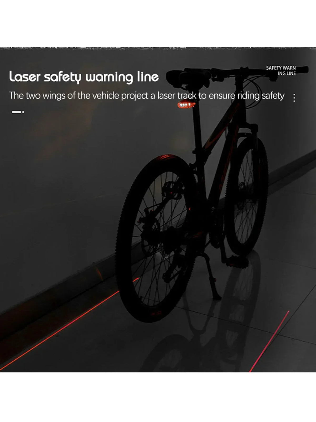 5 LED Bicycle Tail Light with Laser Safety Beam