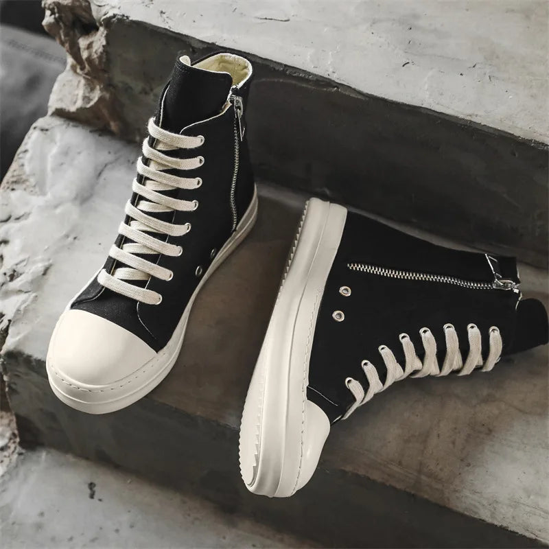 Casual Canvas Lace-Up Thick Sole Fashion Shoes