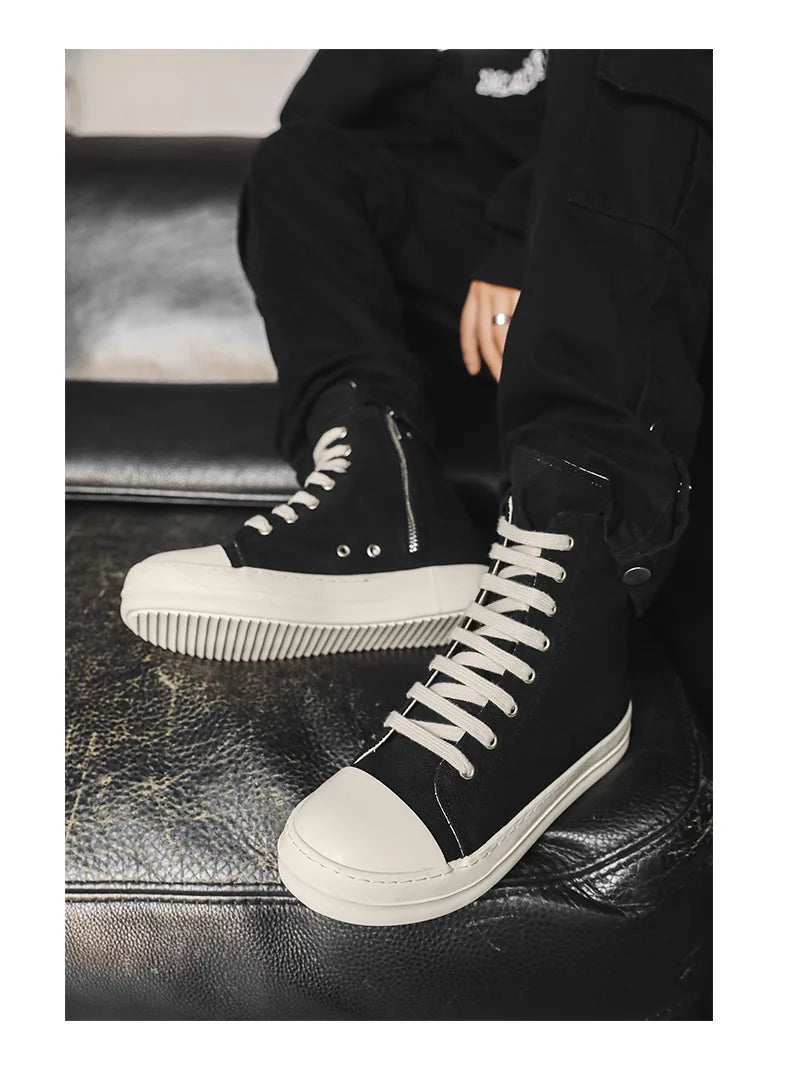 Casual Canvas Lace-Up Thick Sole Fashion Shoes