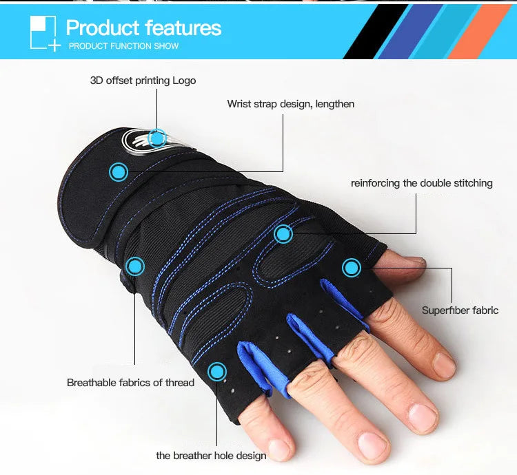 Weight Lifting Wristband Gloves