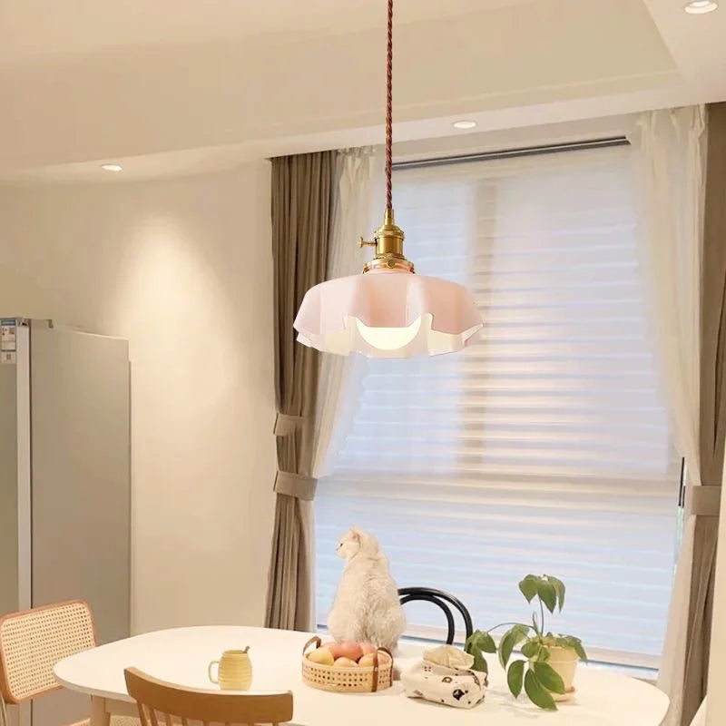 Modern Glass Flower Pendant Lamp