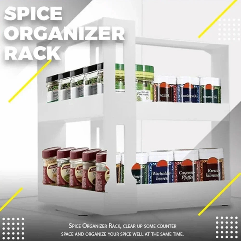 2-Tier Rotating Spice Organizer Rack