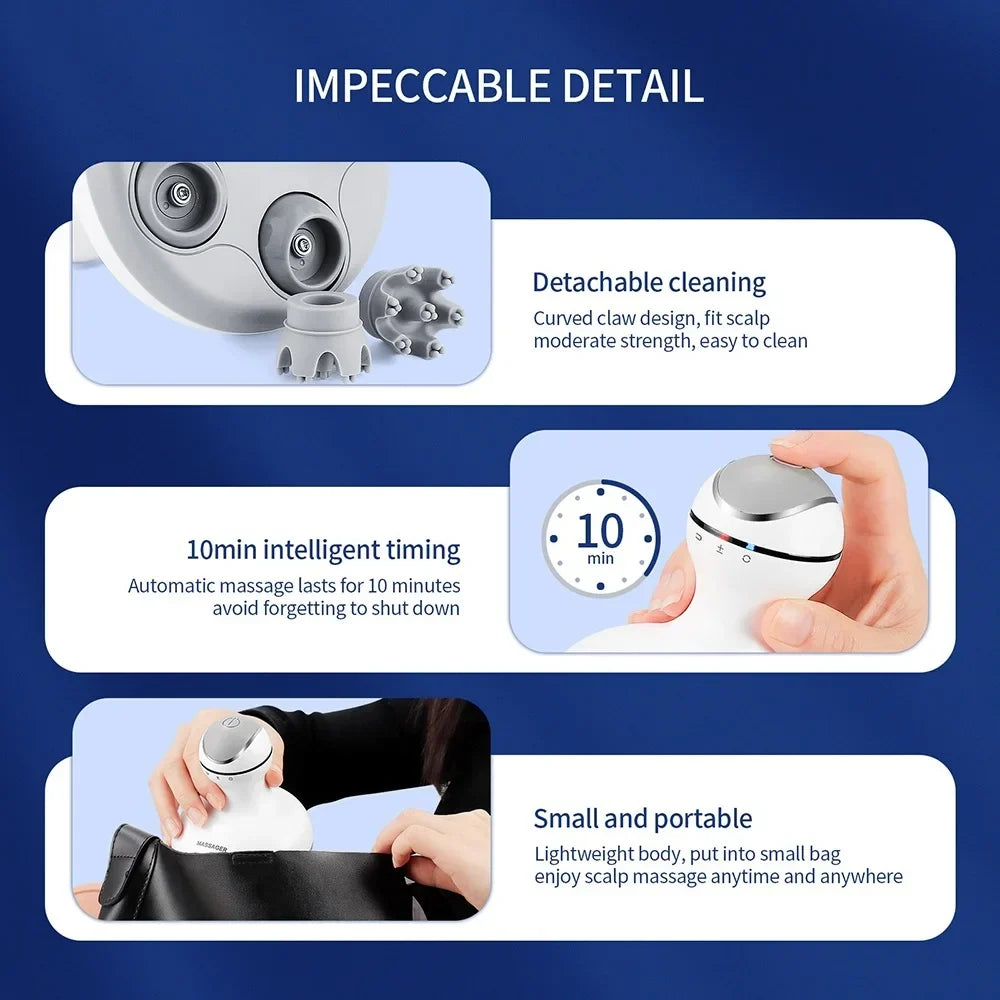 3D Waterproof Electric Head Massager